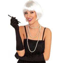 Mey İthalat® Beyaz Renk Parti Peruğu Kısa Küt Saç