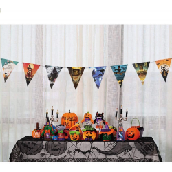Mey İthalat® Cadılar Bayramı Halloween Flama Bayrak Banner Süs 8 li 3 Metre