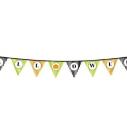Mey İthalat® Cadılar Bayramı Kabak Temalı Halloween Yazılı Banner Süs Flama 3 Metre