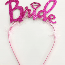 Mey İthalat® Gümüş Renk Bekarlığa Veda İtalik Yazı Alyanslı Bride Taç