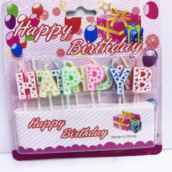 Mey İthalat® Happy Birthday Renkli Mum