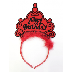 Mey İthalat® Happy Birthday Yazılı Neon Renk Taç 12 Adet