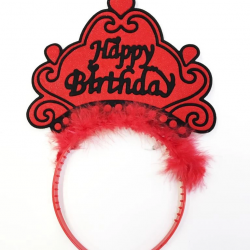 Mey İthalat® Happy Birthday Yazılı Neon Renk Taç 12 Adet