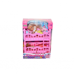 Mey İthalat® K899-17  2 Katlı Kutulu Ranzalı Bebek  Seti-Halit Can Oyuncak