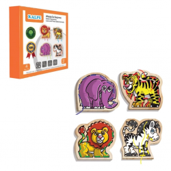 Mey İthalat® KAL-1019-1020 Chiva, Ahşap İp Geçirme- Safari Hayvanlar