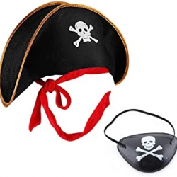 Mey İthalat® Kaptan Jack Çocuk Korsan Şapkası ve Göz Bandı Seti