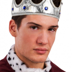 Mey İthalat® Kral Tacı Gümüş Renk Kumaş Malzeme Yetişkin Boy