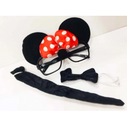 Mey İthalat®  Mouse Gözlüğü Papyonu Kuyruğu Seti