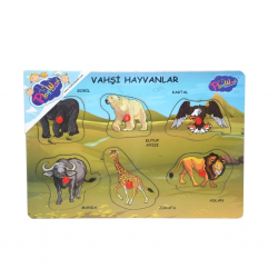 Mey İthalat® ONY-328 329 Onyıl, Ahşap Tutmalı Vahşi Hayvanlar