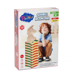 Mey İthalat® ONY-358	Ahşap 100 Parça Sihirli Bloklar
