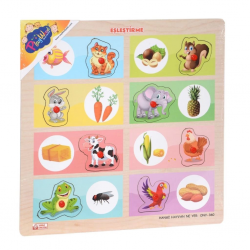 Mey İthalat® ONY-360-361 Ahşap Tutmalı Eşleştirme - Hangi Hayvan Ne Yer