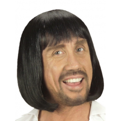 Mey İthalat® Siyah Renk Erkekler İçin Kısa Ortaçağ Peruğu
