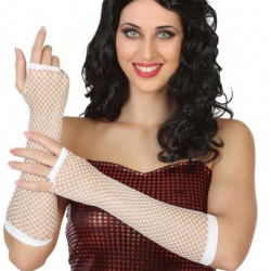 Mey İthalat® Uzun File Örgü Eldiven Beyaz Renk