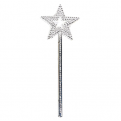 Mey İthalat® Yıldız Model Peri Asası Melek Asası Prenses Asası Metalize Gümüş Renk