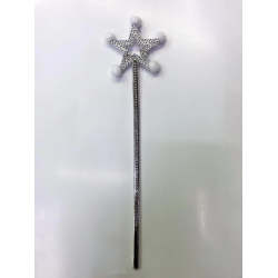 Mey İthalat® Yıldız Peri Asası Sihirli Değnek Beyaz Ponponlu