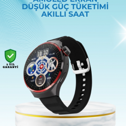 Mey İthalat® NFC Destekli Akıllı Saat AMOLED Ekranlı Şık Tasarım