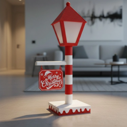 Mey İthalat® Noel Temalı Tabelalı Lamba Dekoratif Aydınlatma Yılbaşı Süsü