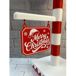 Mey İthalat® Noel Temalı Tabelalı Lamba Dekoratif Aydınlatma Yılbaşı Süsü