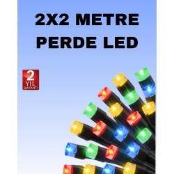 Mey İthalat® Noel ve Parti Dekorasyonu İçin 2x2 LED Perde Işık – 8 Fonksiyonlu