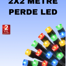 Mey İthalat® Noel ve Parti Dekorasyonu İçin 2x2 LED Perde Işık – 8 Fonksiyonlu