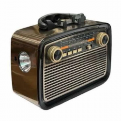 Mey İthalat® Nostalji Radyo Bluetooth Hoparlör USB-SD Kart Giriş Led Fener Işıklı Bataryalı Pilli