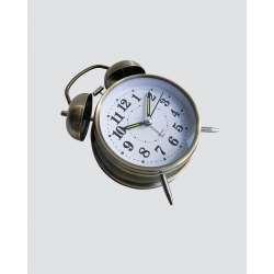 Mey İthalat® Nostaljik Bronz Metal Alarmlı Masa Saati Büyük Boy Dekoratif ve Şık Tasarım