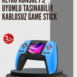 Mey İthalat® Nostaljik Mini GamePad | 520 Hazır Oyun, Tak ve Oyna