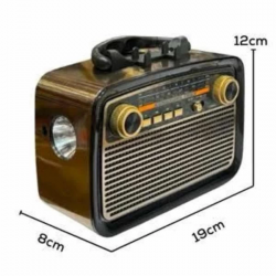 Mey İthalat® Nostaljik Radyo Bluetooth Bağlantılı Müzik Kutusu Ahşap