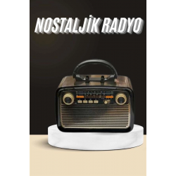 Mey İthalat® Nostaljik Radyo Bluetooth Bağlantılı Müzik Kutusu Ahşap