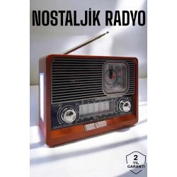 Mey İthalat® Nostaljik Radyo USB,AUX Ve SD Kart Girişli Bluetooth Bağlantılı