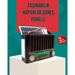 Mey İthalat® Nostaljik Tasarımlı Solar Şarjlı Radyo AM FM SW ve Bluetooth