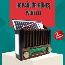 Mey İthalat® Nostaljik Tasarımlı Solar Şarjlı Radyo AM FM SW ve Bluetooth