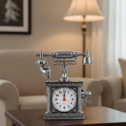 Mey İthalat® Nostaljik Telefon Tasarımlı Masa Saati Yüksek Sesli Alarm