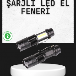 Mey İthalat® Odak Ayarlı 2000 Lümen Şarjlı LED El Feneri