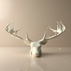 Mey İthalat® odern Geyik Başı Biblo 25 cm Zarif Masa Üstü Dekor