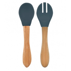 Mey İthalat®   Mama Kaşığı ve Çatal Seti Deep Blue