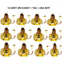 Mey İthalat® Okul Gösterileri için 12'li Arı Kanadı Seti - Etkinlik Kanatları