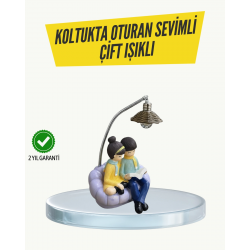 Mey İthalat® Okuyan Çift Figürlü Dekoratif Gece Lambası Hediye Seçeneği