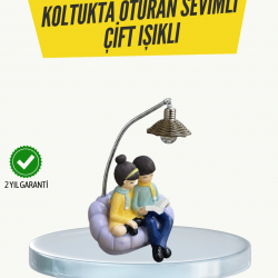 Mey İthalat® Okuyan Çift Figürlü Dekoratif Gece Lambası Hediye Seçeneği