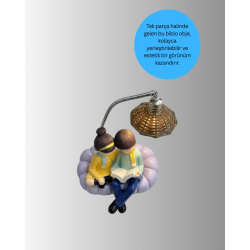 Mey İthalat® Okuyan Çift Figürlü Dekoratif Gece Lambası Hediye Seçeneği