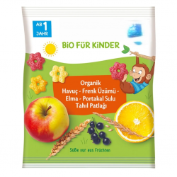 Mey İthalat® Organik Havuç Frenk Üzümü Elma Portakal Sulu Tahıl Patlağı 30 Gr