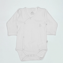 Mey İthalat®   Organik Natural Basic Style Kruvaze Uzun Kol Body BS17102 Beyaz