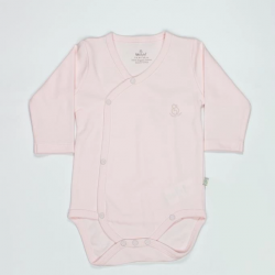 Mey İthalat®   Organik Natural Basic Style Kruvaze Uzun Kol Body BS17102 Pembe