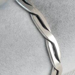 Mey İthalat® Otantik Gümüş Renk Motif İşleme Plaka Erkek Bileklik