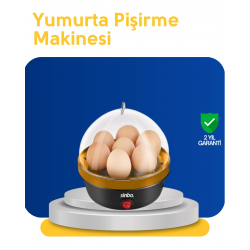 Mey İthalat® Otomatik Kapanma Özellikli Yumurta Pişirme Makinesi 7 Kapasiteli