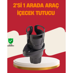 Mey İthalat® Otomobil Bardak Tutucu İkisi Bir Arada 360° Dönebilen Geniş Kapasiteli