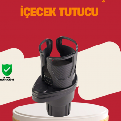 Mey İthalat® Otomobil Bardak Tutucu İkisi Bir Arada 360° Dönebilen Geniş Kapasiteli