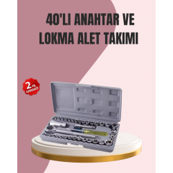 Mey İthalat® Otomotiv ve Ev Kullanımı İçin 40 Parça Lokma Anahtar Seti Taşıma Çantalı