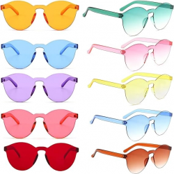 Mey İthalat® Oval Şekilli Çerçevesiz Parti Gözlüğü 6 Renk 6 Adet