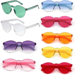 Mey İthalat® Oval Şekilli Çerçevesiz Parti Gözlüğü 6 Renk 6 Adet